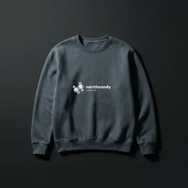 ink crewneck — midweight fleece, tonal print. placeholder product shot